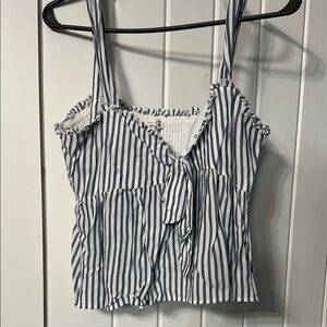 Striped Blue and White Women's Top